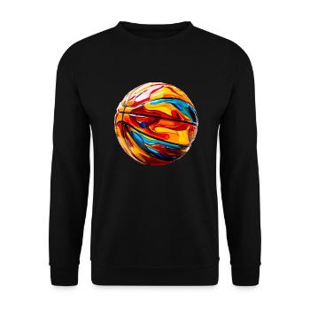 colorful basketball - Unisex Sweatshirt - black - Front - Alina (178cm) & Michal (187cm)