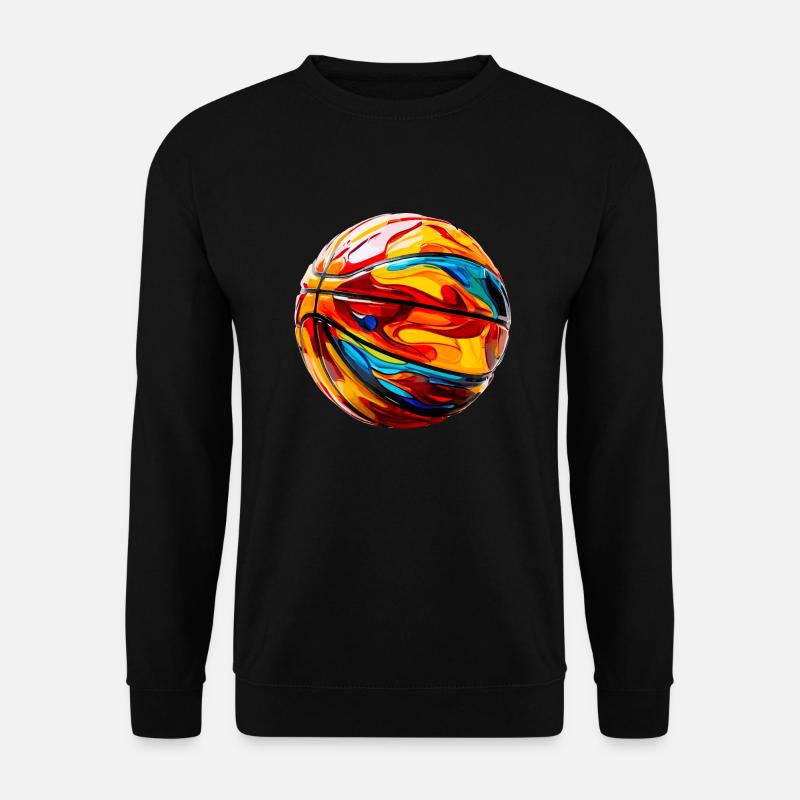 bunter Basketball - Unisex Pullover - Schwarz