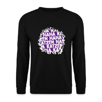 spaß streunerkatze zitat lustiger spruch katze - Unisex Pullover - Schwarz - Vorne - Alina (178cm) & Michal (187cm)