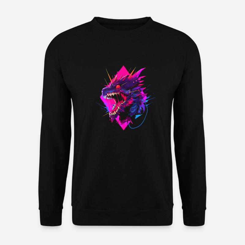 Synthwave Dragon - Unisex Sweatshirt - black