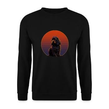 Coucher de soleil rétro Cavapoo - Sweat-shirt Unisexe - noir - Devant - Alina (178cm) & Michal (187cm)