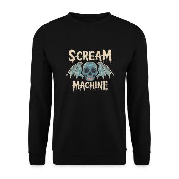 Scream Machine T-Shirt - Zeige deine düstere Seite - Unisex Pullover - Schwarz - Vorne - Alina (178cm) & Michal (187cm)