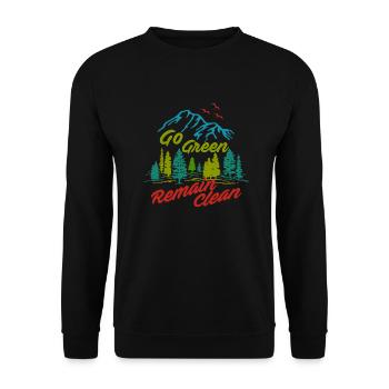 Passez au vert, restez propre - Sweat-shirt Unisexe - noir - Devant - Alina (178cm) & Michal (187cm)