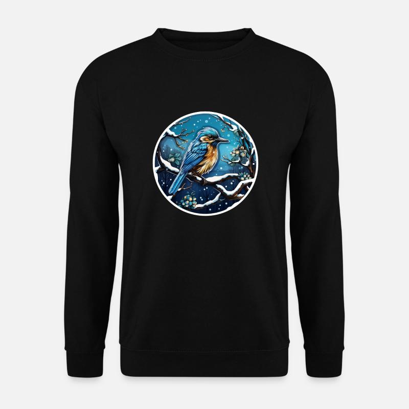 Nuthatch in winter - Unisex Sweatshirt - black