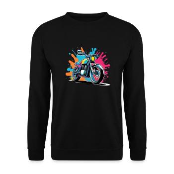 moto vintage style retro - graffiti - Sweat-shirt Unisexe - noir - Devant - Alina (178cm) & Michal (187cm)