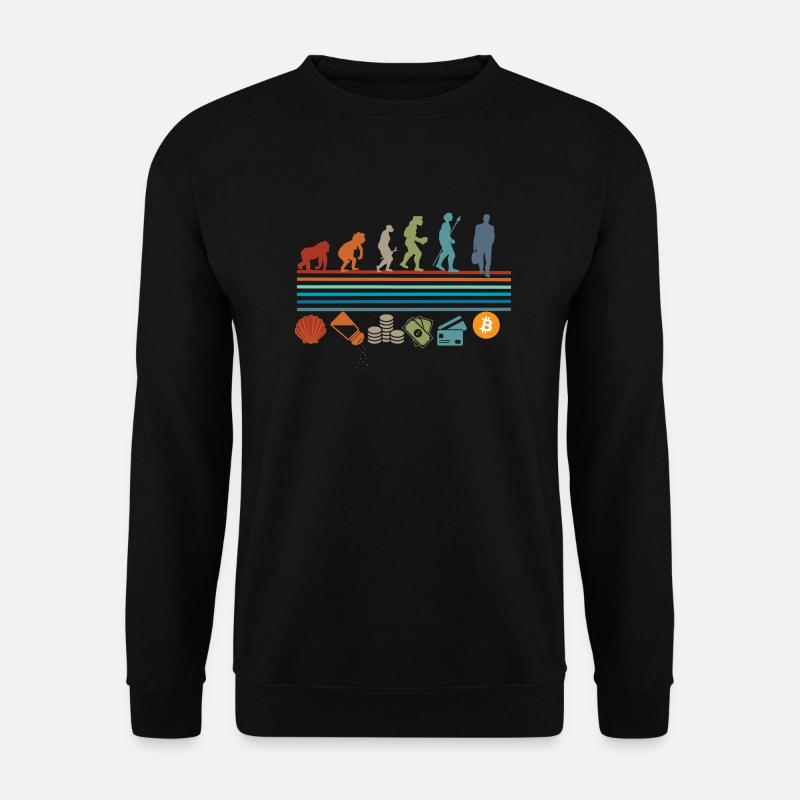 Vintage Retro Bitcoin Evolution - Unisex Pullover - Schwarz
