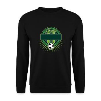 Fussball Logo - Unisex Pullover - Schwarz - Vorne - Alina (178cm) & Michal (187cm)