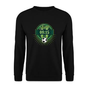 Fussball Logo - Unisex Pullover - Schwarz - Vorne - Alina (178cm) & Michal (187cm)