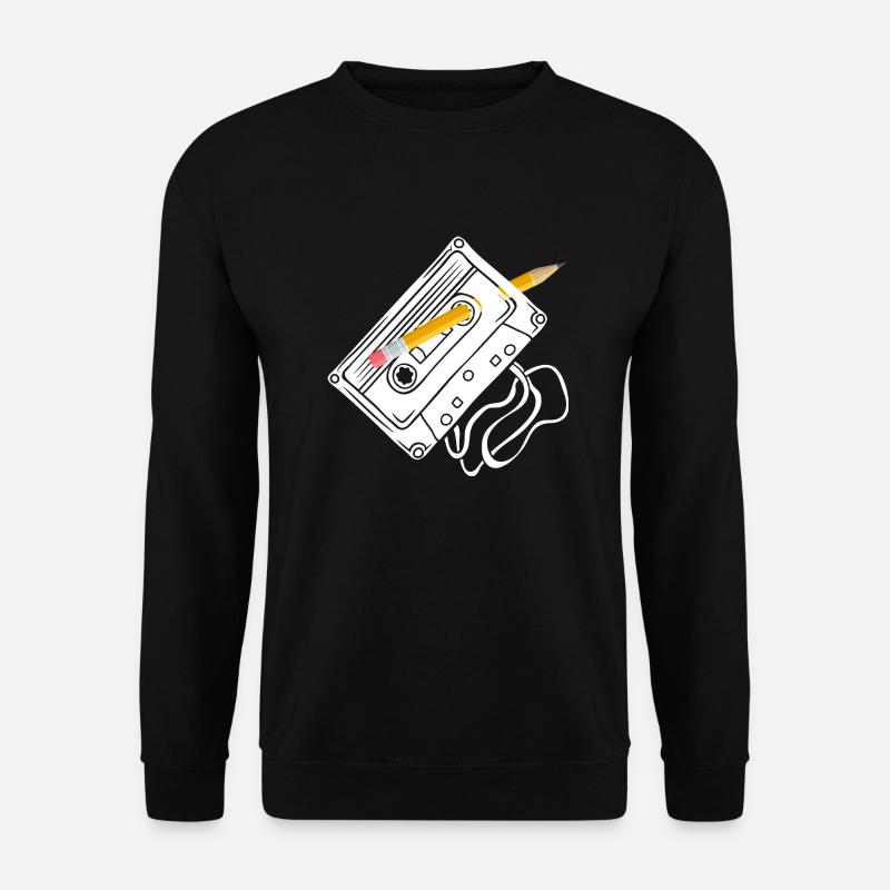 Rewind cassette with pencil - Unisex Sweatshirt - black