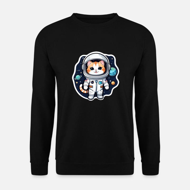 Astronaut Cat - Space - Unisex Sweatshirt - black