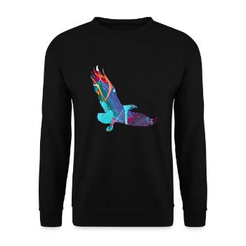 eagle, graffiti, painting, colorful, bird - Unisex Sweatshirt - black - Front - Alina (178cm) & Michal (187cm)