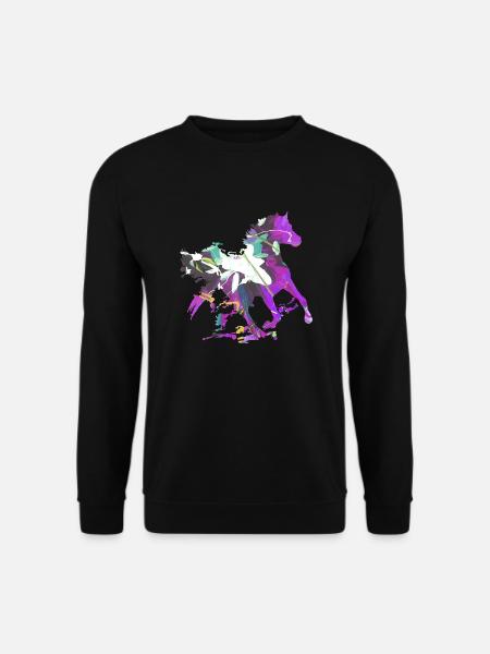 pferd, art, malerei,bunt, pferde,graffiti - Unisex Pullover - Schwarz