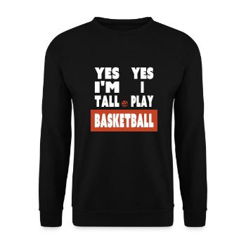 Vintage for tall basketball player basketball fans - Unisex Sweatshirt - black - Front - Alina (178cm) & Michal (187cm)