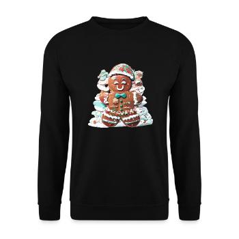 Lebkuchen Männchen - Unisex Pullover - Schwarz - Vorne - Alina (178cm) & Michal (187cm)