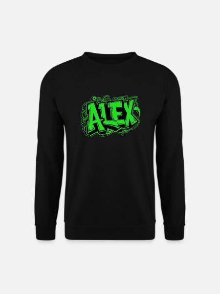 Alex Name Graffiti Green - Unisex Sweatshirt - black