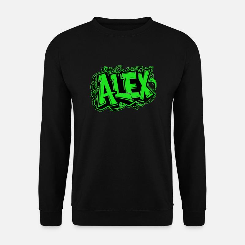 Alex Name Graffiti Green - Unisex Sweatshirt - black