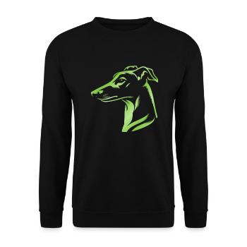 Greyhound Whippet, Dog Head, Drawing Green - Unisex Sweatshirt - black - Front - Alina (178cm) & Michal (187cm)