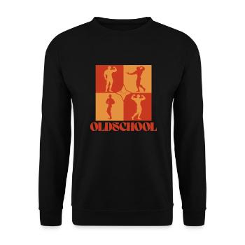Oldschool - Unisex Pullover - Schwarz - Vorne - Alina (178cm) & Michal (187cm)