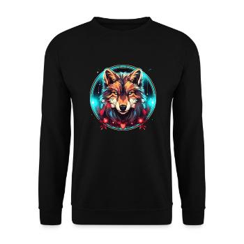 Wolf with Xmas Ornament, Love Wolfs - Unisex Sweatshirt - black - Front - Alina (178cm) & Michal (187cm)