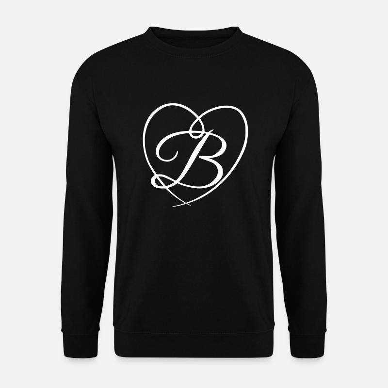 Letter B Calligraphy Heart - Unisex Sweatshirt - black