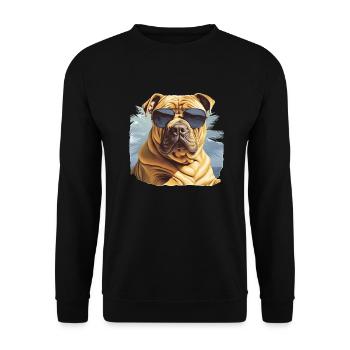 Shar Pei chinois - Sweat-shirt Unisexe - noir - Devant - Alina (178cm) & Michal (187cm)