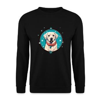 Labrador Retriever Hund Weihnachten, Liebe Hunde - Unisex Pullover - Schwarz - Vorne - Alina (178cm) & Michal (187cm)