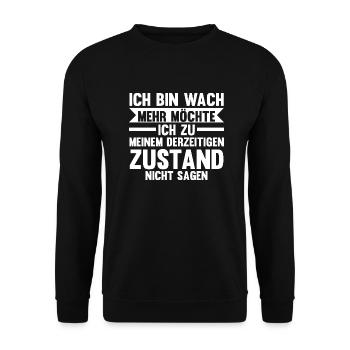 Morgenmuffel Faulenzer Lustige Sprüche - Unisex Pullover - Schwarz - Vorne - Alina (178cm) & Michal (187cm)