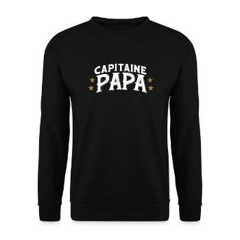 Capitaine Papa - Sweat-shirt Unisexe - noir - Devant - Alina (178cm) & Michal (187cm)