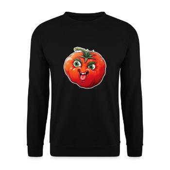 Tomate heureuse - Sweat-shirt Unisexe - noir - Devant - Alina (178cm) & Michal (187cm)