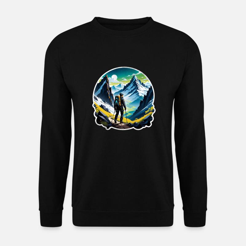 Natur & Bergwandern - Unisex Pullover - Schwarz