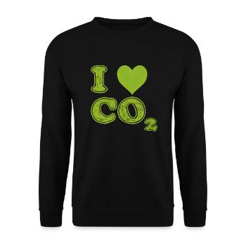 I love Co2 - Unisex Sweatshirt - black - Front - Alina (178cm) & Michal (187cm)