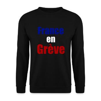 France en grève - Sweat-shirt Unisexe - noir - Devant - Alina (178cm) & Michal (187cm)
