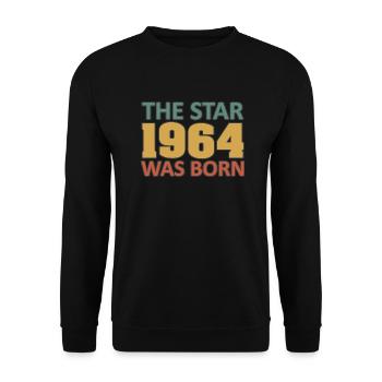 The Star 1964 was born – 60th birthday 1964 - Unisex Sweatshirt - black - Front - Alina (178cm) & Michal (187cm)