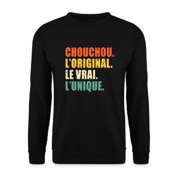 Chouchou L'original Le Vrai L'unique - Sweat-shirt Unisexe - noir - Devant - Alina (178cm) & Michal (187cm)
