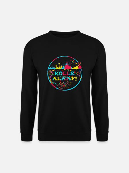 kölle alaaf,köln,skyline,kreis,karneval,konfetti - Unisex Pullover - Schwarz