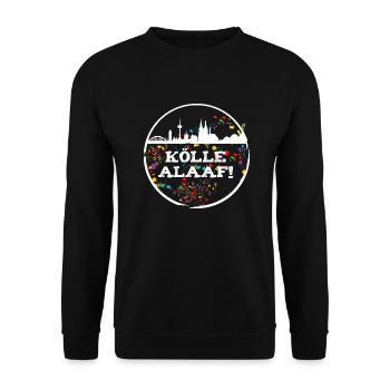 kölle alaaf,köln,skyline,kreis,karneval,konfetti - Unisex Pullover - Schwarz - Vorne - Alina (178cm) & Michal (187cm)