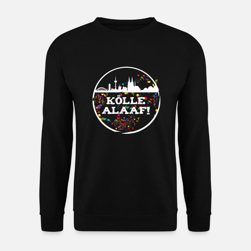 kölle alaaf,köln,skyline,kreis,karneval,konfetti - Unisex Pullover - Schwarz