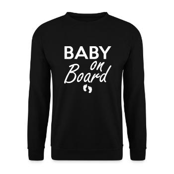 Annonce de grossesse bébé à bord - Sweat-shirt Unisexe - noir - Devant - Alina (178cm) & Michal (187cm)