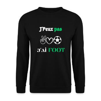 J'Peux pas j'ai Foot - Sweat-shirt Unisexe - noir - Devant - Alina (178cm) & Michal (187cm)