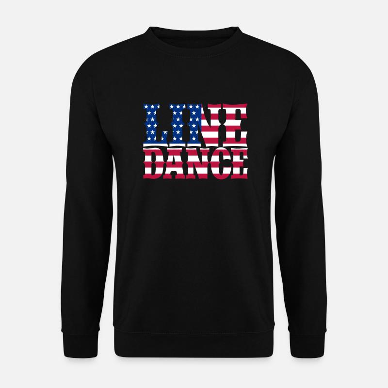Line Dance US Flag - Unisex Sweatshirt - black