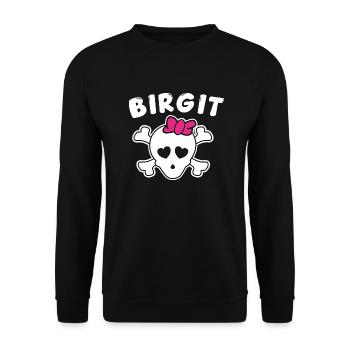 Piratin Birgit Design für Mädchen und Frauen - Unisex Pullover - Schwarz - Vorne - Alina (178cm) & Michal (187cm)