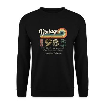 Awesome Since 1985 Anniversary 1985 Vintage 198 - Unisex Sweatshirt - black - Front - Alina (178cm) & Michal (187cm)