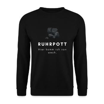 Ruhrpott - Hier komm ich von wech - Unisex Pullover - Schwarz - Vorne - Alina (178cm) & Michal (187cm)