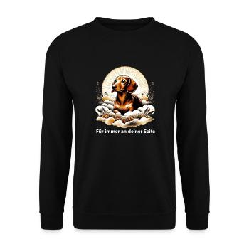 Dachshund Rainbow Bridge Mourning - Unisex Sweatshirt - black - Front - Alina (178cm) & Michal (187cm)