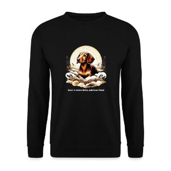 Coping with grief rainbow bridge Dachshund - Unisex Sweatshirt - black - Front - Alina (178cm) & Michal (187cm)