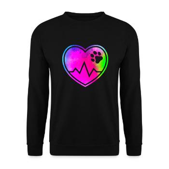 Dog's heart - Unisex Sweatshirt - black - Front - Alina (178cm) & Michal (187cm)
