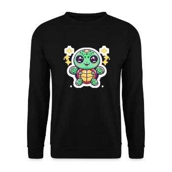 Turtle Lover - Unisex Sweatshirt - black - Front - Alina (178cm) & Michal (187cm)