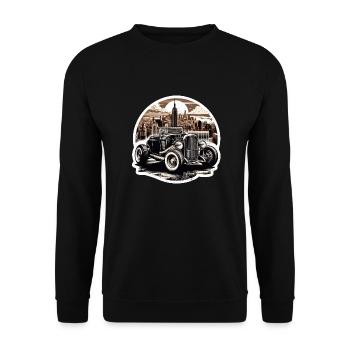 voiture vintage americaine et sportive - Sweat-shirt Unisexe - noir - Devant - Alina (178cm) & Michal (187cm)