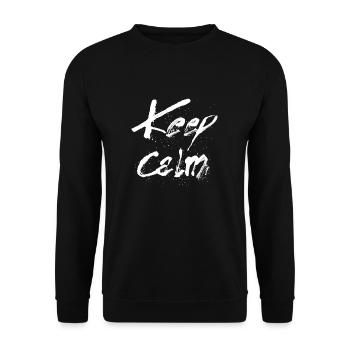 Restez calme blanc - Sweat-shirt Unisexe - noir - Devant - Alina (178cm) & Michal (187cm)