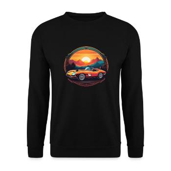 voiture vintage couché de soleil - Sweat-shirt Unisexe - noir - Devant - Alina (178cm) & Michal (187cm)
